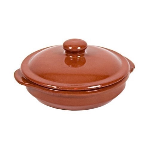 CAZUELA REDONDA BARRO CON TAPA 18CMS